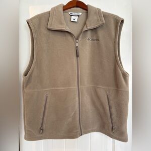 Columbia Full-Zip Fleece Vest w/Zippered Pockets
Taupe Color, Men’s Large